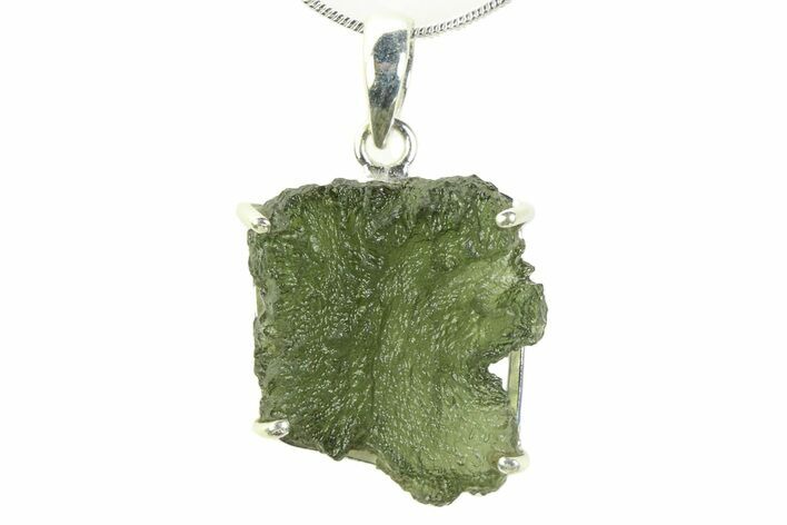 Green Moldavite Tektite Pendant ( g) - Czech Republic #359287